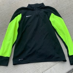Nike mens sweatshirt size small black and neon green/yellow